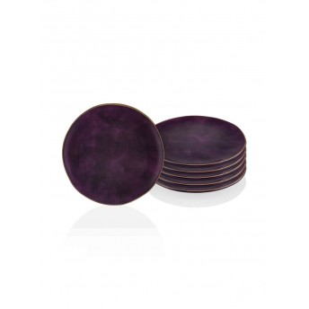 Deep Pasta Tabağı Mor 6lı Set