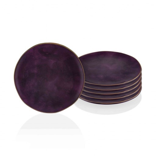 Deep Pasta Tabağı Mor 6lı Set