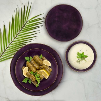 Deep Pasta Tabağı Mor 6lı Set