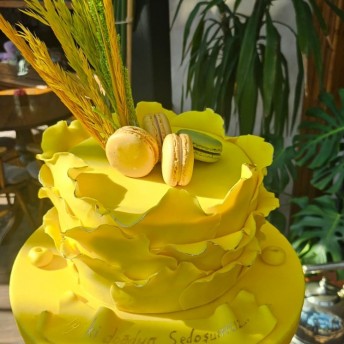 Sarı Yaprak Model Pasta