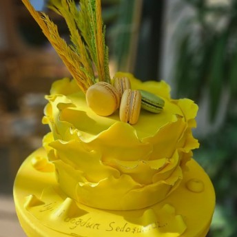 Sarı Yaprak Model Pasta